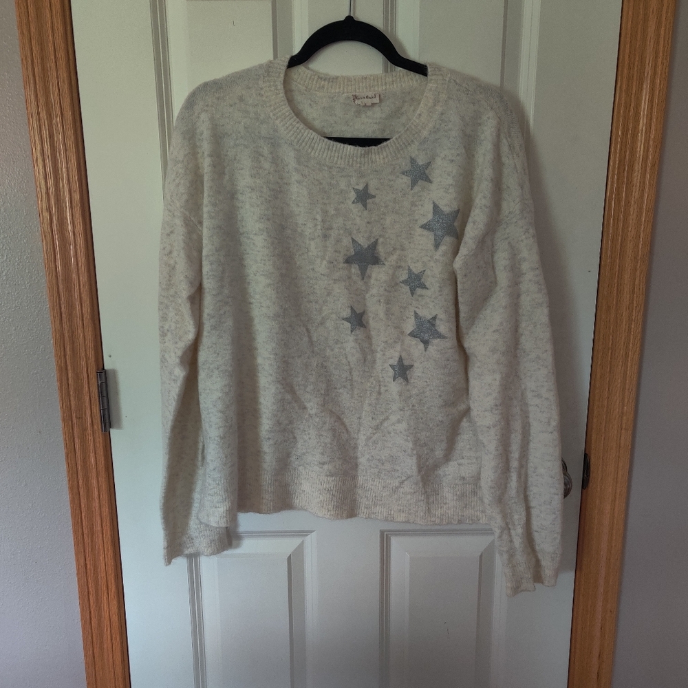 Cream Sweater with Star Accents